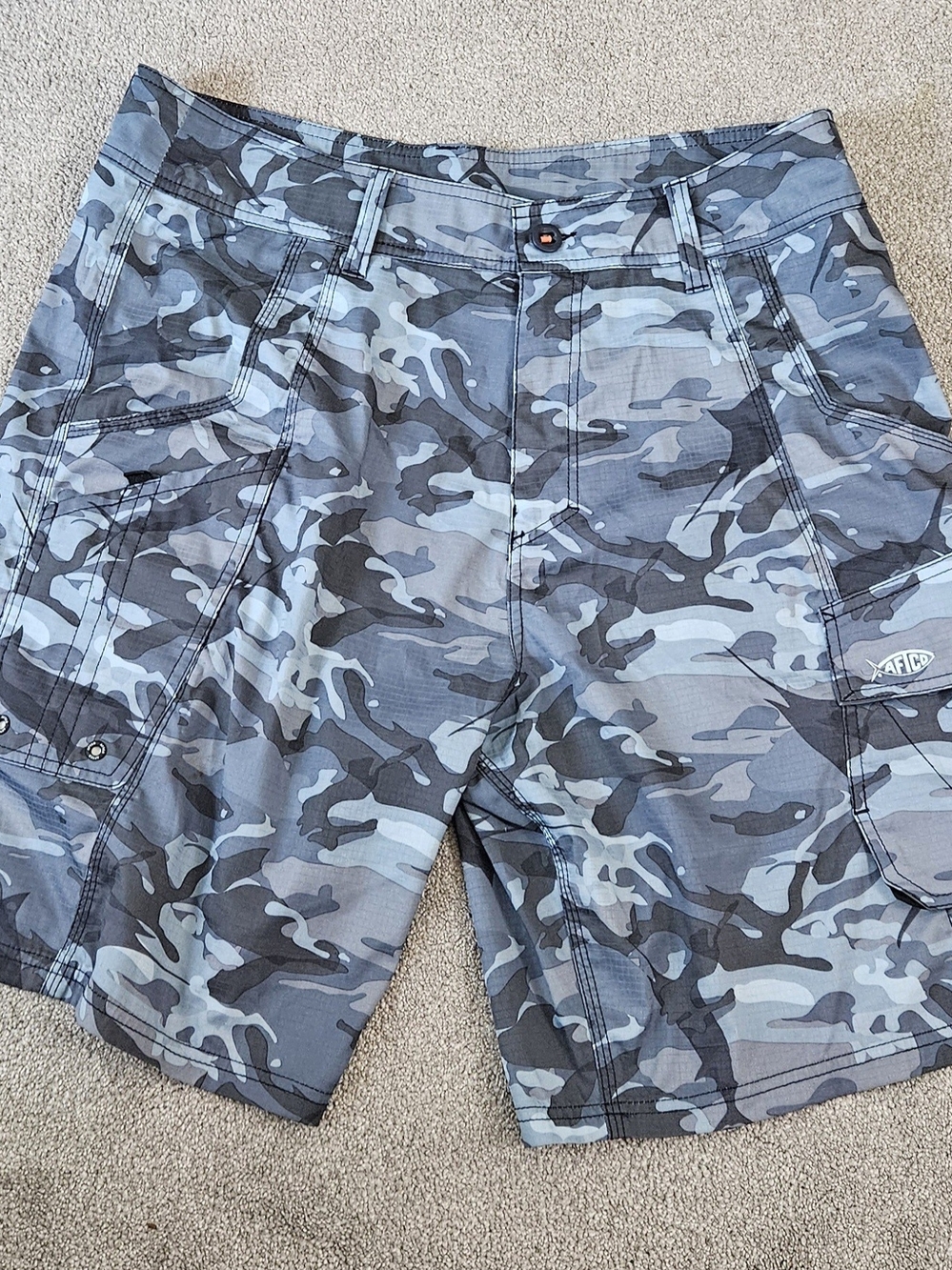 AFTCO Blue & Gray Camo Men's Cargo Shorts